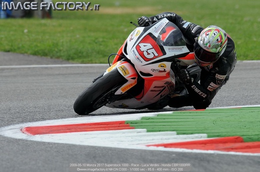 2009-05-10 Monza 2517 Superstock 1000 - Race - Luca Verdini - Honda CBR1000RR